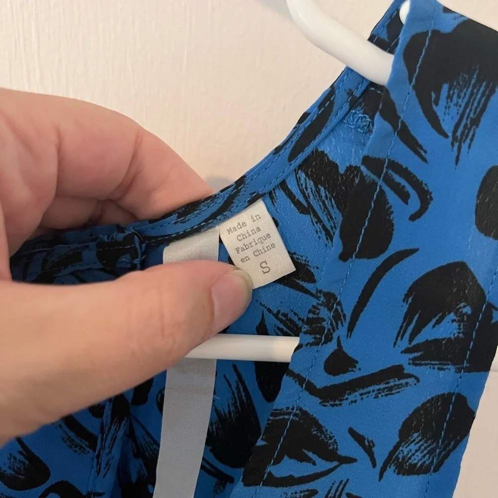 Reformed Urban Outfitters Mini Dress Sleeveless Blue Black Hearts Cutout Small